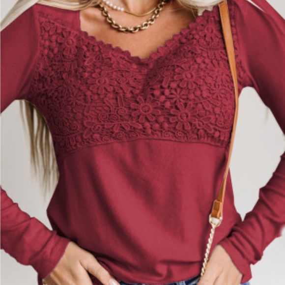 Boho V-neck, Crochet Top, S, M, L, XL, in 5 Colors - Picture 15 of 16